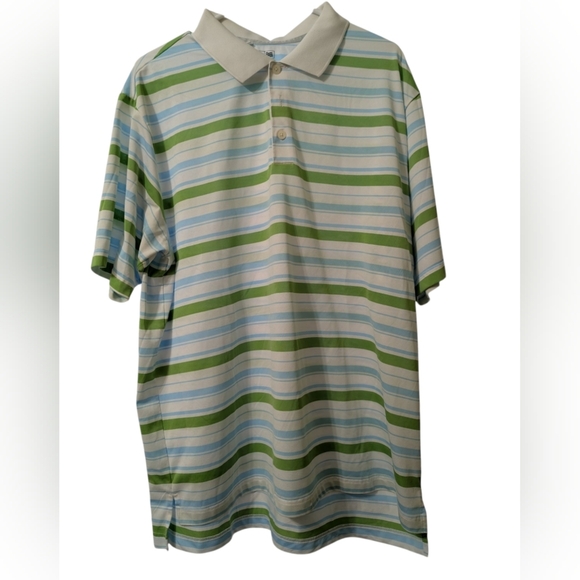 Adidas Climalite Polo in White, Blue, and Green - Picture 1 of 4